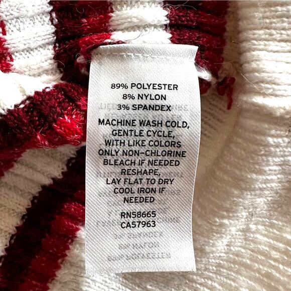 Nordstrom New Women's Plus Size Striped Pullover Sweater Cream Red 3X Classic - Picture 8 of 9